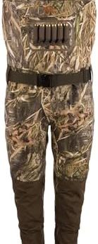 Drake Waterfowl Hunting & Fishing Hardline Breathable Durable 3-Layer Waterproof Chest Waders with Rubber Boots, Habitat, 2XL, Boot Size 12