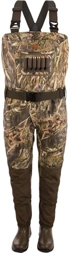 Drake Waterfowl Hunting & Fishing Hardline Breathable Durable 3-Layer Waterproof Chest Waders with Rubber Boots, Habitat, 2XL, Boot Size 12