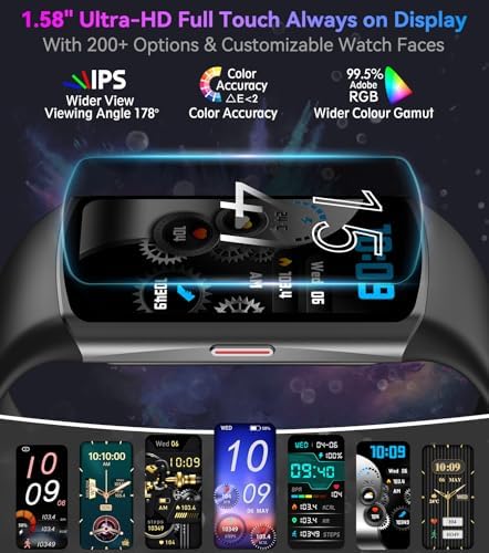 Smart Watch Fitness Tracker with 24/7 Heart Rate, Blood Oxygen Blood Pressure Monitor Sleep Tracker 120 Sports Modes Activity Trackers Step Calorie Counter IP68 Waterproof for Andriod iPhone Women Men - Image 2
