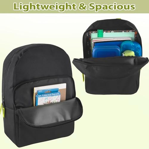 Trail maker Color Block Backpacks for School Boys and Girls, 15 Inch Two Tone Colorful Small Travel Backpack for Kids (Black) - Image 2