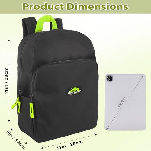 Trail maker Color Block Backpacks for School Boys and Girls, 15 Inch Two Tone Colorful Small Travel Backpack for Kids (Black) - Image 4