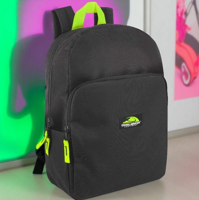 Trail maker Color Block Backpacks for School Boys and Girls, 15 Inch Two Tone Colorful Small Travel Backpack for Kids (Black) - Image 7